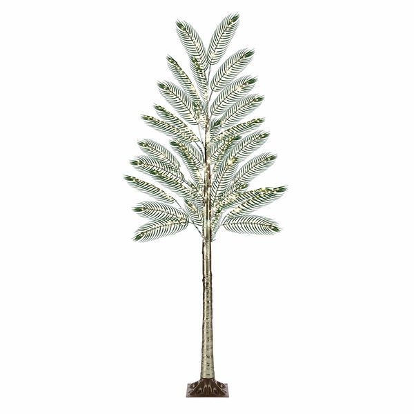 LED Artificial Christmas Tree Fairy 650 Lights Xmas Decoration Ornaments Indoor Outdoor 210cm Imitation Fake Plant Faux Coconut Palm Leaves