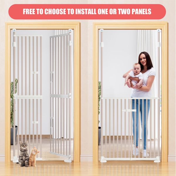 Retractable Safety Gate Pet Dog Cat Security Stair Barrier Extra Tall Fence Enclosure Guard Kitchen Doorway Fencing 190 to 250cm