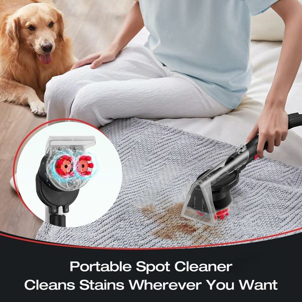 Carpet Cleaner Upholstery Wet Dry Hard Floor Sofa Spot Rug Stain Remover Vacuum 4in1 Deep Cleaning Machine Faster Drying Portable with Heater