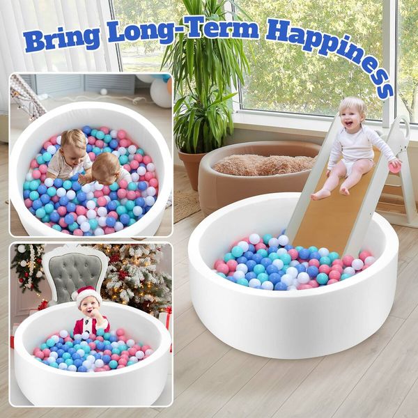 Foam Ball Pit Toy Pool Childrens Soft Play Ground Playpen Fence Activity Centre Barrier Babyroom Decoration 300pcs Ocean Balls Indoor Outdoor Area