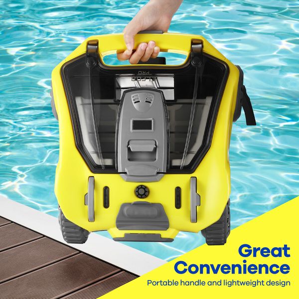 Robotic Pool Cleaner Cordless Auto Electric Suction Vacuum Cleaning Battery Magnetic Drive Sweep 270Min 150 Square Metres Aboveground Inground Swimming