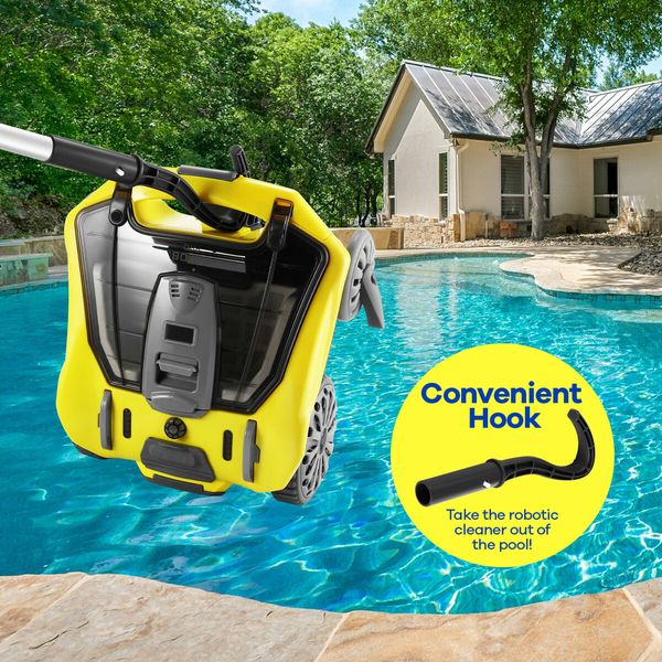 Robotic Pool Cleaner Cordless Auto Electric Suction Vacuum Cleaning Battery Magnetic Drive Sweep 270Min 150 Square Metres Aboveground Inground Swimming