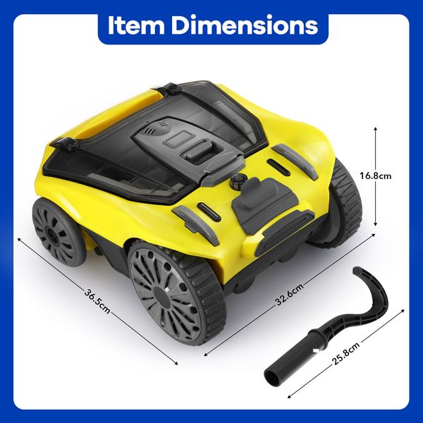 Robotic Pool Cleaner Cordless Auto Electric Suction Vacuum Cleaning Battery Magnetic Drive Sweep 270Min 150 Square Metres Aboveground Inground Swimming