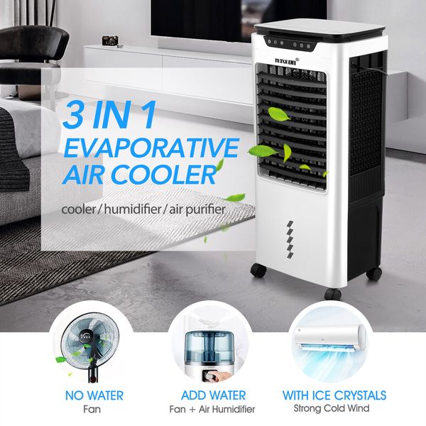 Maxkon 3 In 1 Evaporative Air Cooler Portable Cooling Fan Purifier Humidifier 36L Remote Control Swamp Home Commercial Industrial Ionizer Conditioner