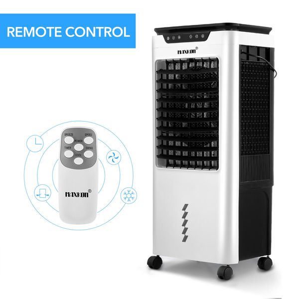 Maxkon 3 In 1 Evaporative Air Cooler Portable Cooling Fan Purifier Humidifier 36L Remote Control Swamp Home Commercial Industrial Ionizer Conditioner