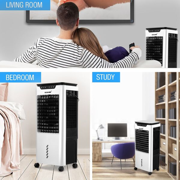 Maxkon 3 In 1 Evaporative Air Cooler Portable Cooling Fan Purifier Humidifier 36L Remote Control Swamp Home Commercial Industrial Ionizer Conditioner