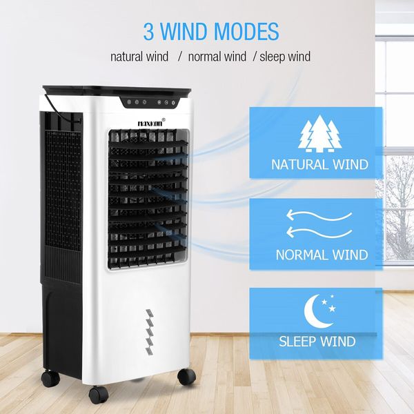 Maxkon 3 In 1 Evaporative Air Cooler Portable Cooling Fan Purifier Humidifier 36L Remote Control Swamp Home Commercial Industrial Ionizer Conditioner