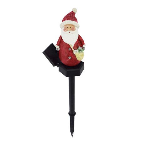 Garden Resin Small Santa Claus Solar Lights  Waterproof Christmas Garden Stake Lights for Outdoor Decorations