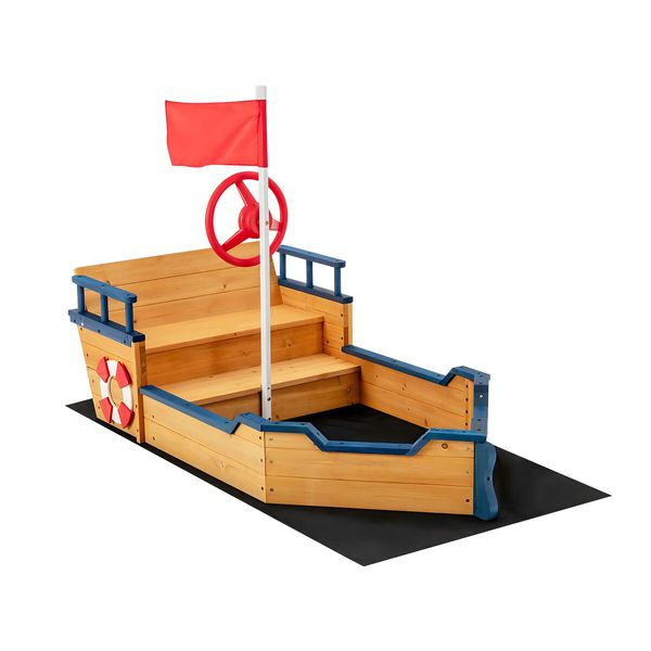 Childrens Boat Sand Pit Box Outdoor Playset Sandpit Sandbox Garden Backyard Play Game Toy Outside Activity Centre Playground