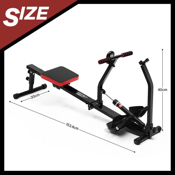 Genki Fitness Rowing Machine Rower 12 Levels Hydraulic Resistance Home Gym Cardio Full Body Workout Exercise Equipment FitShow App Trainer