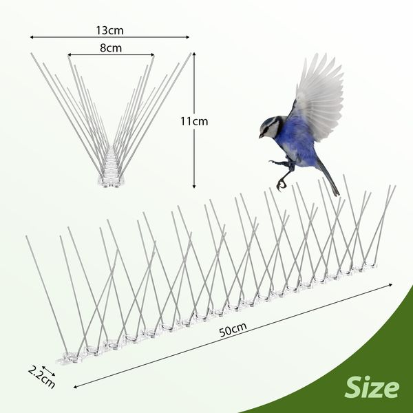 20pcs Anti Bird Spike Kit Pigeon Deterrent Repellent Pest Control Prevention Humane Fence Steel Arrows PC Bases