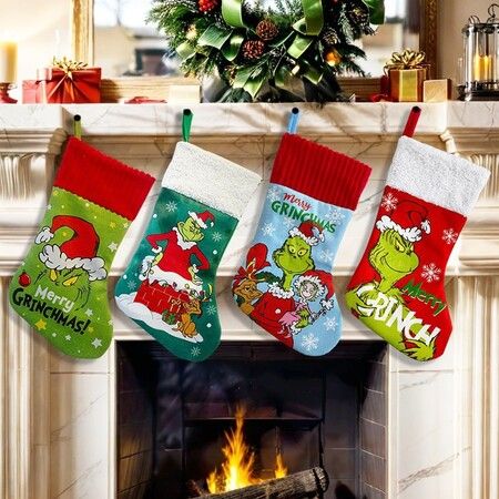 Grinch Christmas Stockings Gift Bag Christmas Decorations Christmas Tree Decoration Grinch Christmas Decorations