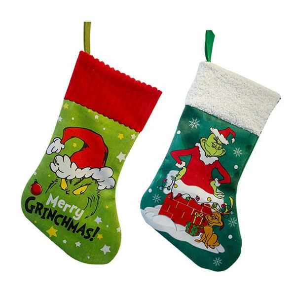 Grinch Christmas Stockings Gift Bag Christmas Decorations Christmas Tree Decoration Grinch Christmas Decorations