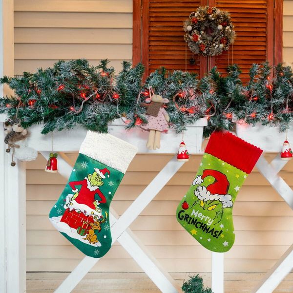 Grinch Christmas Stockings Gift Bag Christmas Decorations Christmas Tree Decoration Grinch Christmas Decorations