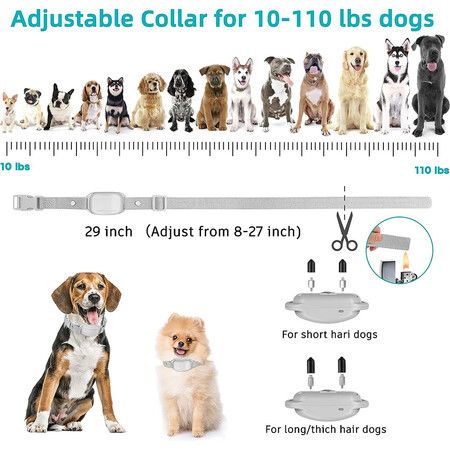 Rechargeable Dog Electric Training Collar with Remote for Small Medium Large Dogs with Beep, Vibration, Safe Shock Modes (White)