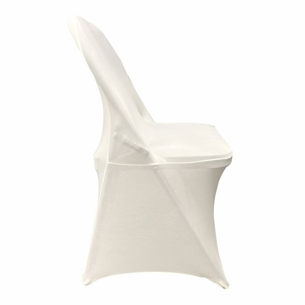 Stretch Spandex Folding Chair Covers Universal Fitted Chair Cover Protector (Ivory,10 PCS)