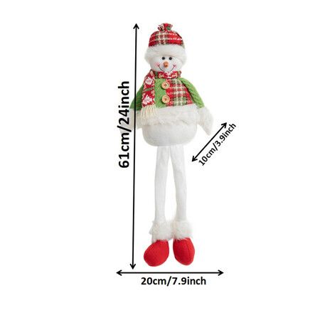 Christmas Standing Snowman, Xmas Stuffed Snowman Standing Figure with Extendable Legs for Christmas Floor Decor,1 Pack