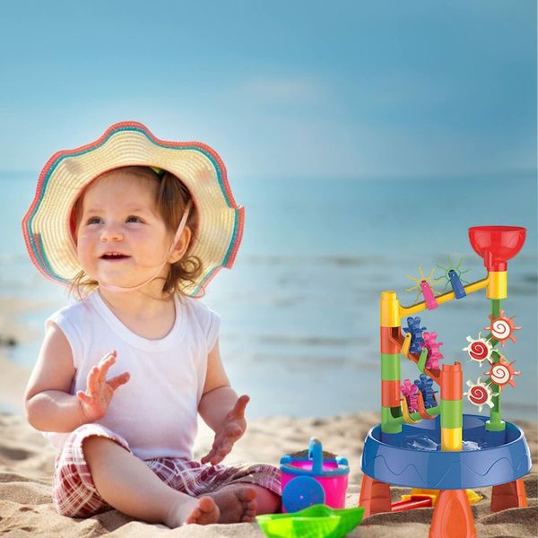 Sand And Water Play Table Sandpit Table For Kids Children Play Table Beach Toy Set For Beach Summer Indoor And Outdoor Use