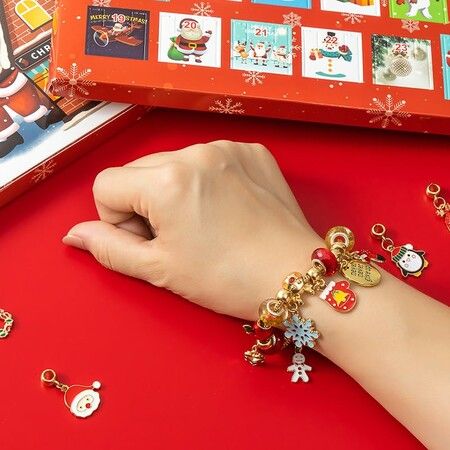 Christmas  Advent Calendar Bracelets 24 Days Xmas Charm Bracelets, Stocking Stuffer Gifts Idea, DIY Jewelry  Making Kit