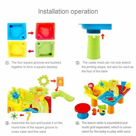 Kids Sand And Water Table Toys Beach Play Set for Beach Summer Indoor And Outdoor Use,Shower Toy,Sandbox,Birthday Gift