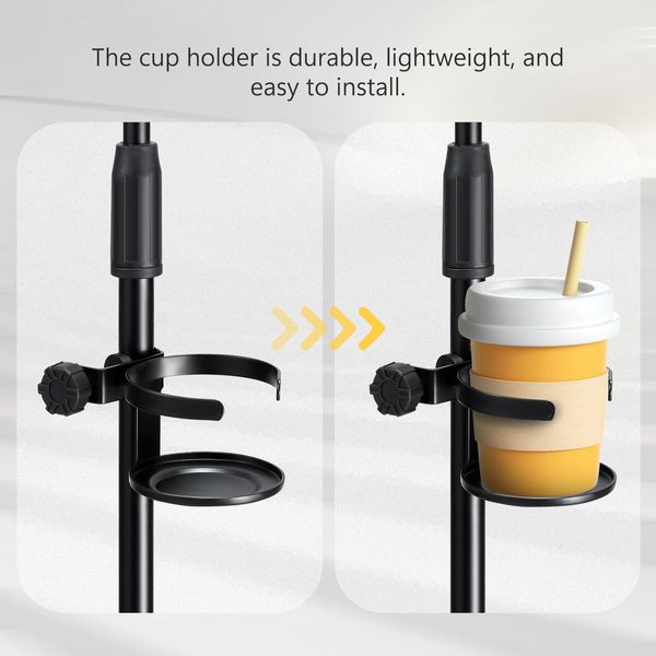 Mic Stand Cup Holder Adjustable Microphone Mount Drink Water Bottle Organiser