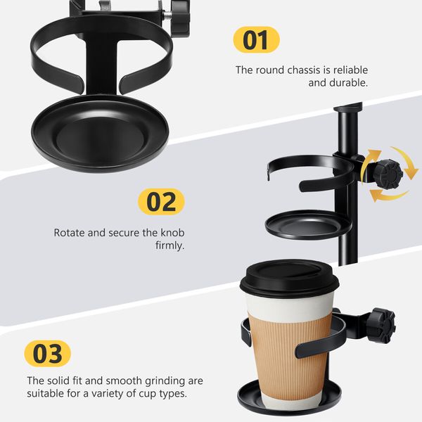 Mic Stand Cup Holder Adjustable Microphone Mount Drink Water Bottle Organiser