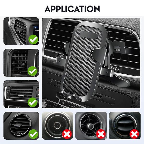 Car Mount Phone Holder Auto Vehicle Cellphone Automobile iPhone Grip Telescopic Adjustable for Windscreen Dashboard Air Vent