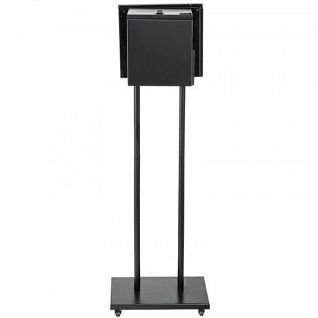 Ballot Box, Floor Standing Suggestion Box with Lock and Sign Holder, Side Pocket for Storing Ballots, Brochures, Donation Box for Home Office Church Election,21.844cm x23.876cm x20.32cm , Black