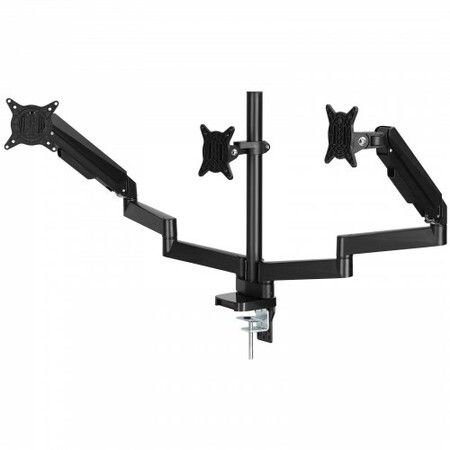 Triple Monitor Mount, Support 13"-27"锛?30-686 mm锛塖creens, Fully Adjustable Gas Spring Monitor Arm, Hold up to 9.1 kg per Arm, Computer Stand Holder with C-Clamp/Grommet Mounting Base, VESA Mount Bracket