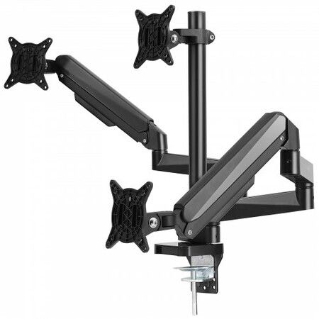 Triple Monitor Mount, Support 13"-27"锛?30-686 mm锛塖creens, Fully Adjustable Gas Spring Monitor Arm, Hold up to 9.1 kg per Arm, Computer Stand Holder with C-Clamp/Grommet Mounting Base, VESA Mount Bracket