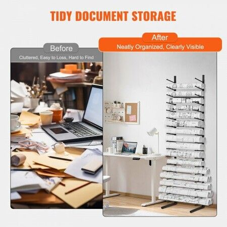 Blueprint Storage Rack Vertical Hanging Poster Display Rack 16-Tier