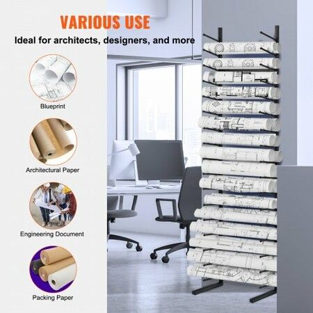 Blueprint Storage Rack Vertical Hanging Poster Display Rack 16-Tier