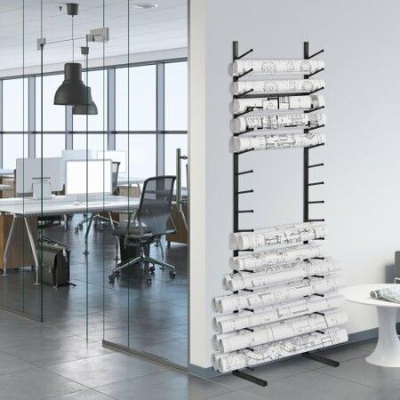 Blueprint Storage Rack Vertical Hanging Poster Display Rack 16-Tier