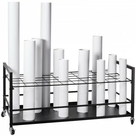 Blueprint Storage Rack 50 Slots Mobile Roll File Holder for Architectural