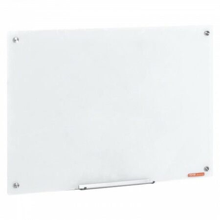 Magnetic Glass Whiteboard, Dry Erase Board 36"x24", Wall-Mounted Large White Glassboard Frameless, with Marker Tray, an Eraser and 2 Markers, White