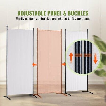 Room Divider, 6.1 ft(102×71inch) Room Dividers and Folding Privacy Screens (3-panel), Fabric Partition Room Dividers for Office, Bedroom, Dining Room, Study, Freestanding, White