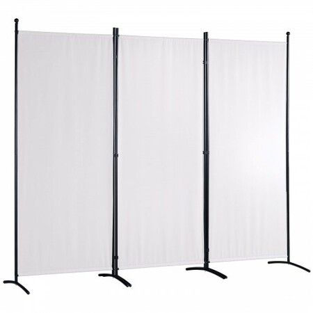 Room Divider, 6.1 ft(102×71inch) Room Dividers and Folding Privacy Screens (3-panel), Fabric Partition Room Dividers for Office, Bedroom, Dining Room, Study, Freestanding, White