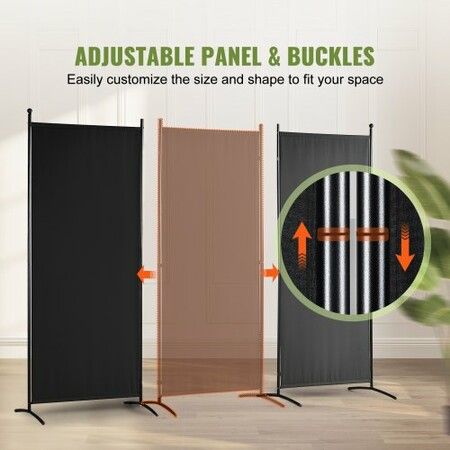 Room Divider, 102×71inch Room Dividers and Folding Privacy Screens (3-panel), Fabric Partition Room Dividers for Office, Bedroom, Dining Room, Study, Freestanding, Black