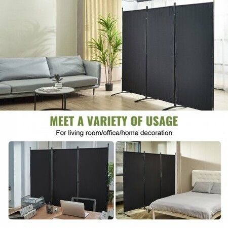 Room Divider, 102×71inch Room Dividers and Folding Privacy Screens (3-panel), Fabric Partition Room Dividers for Office, Bedroom, Dining Room, Study, Freestanding, Black