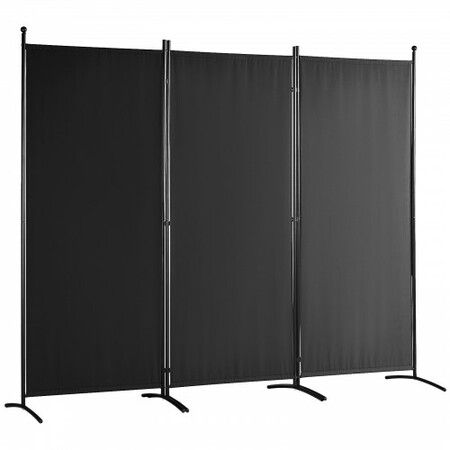 Room Divider, 102×71inch Room Dividers and Folding Privacy Screens (3-panel), Fabric Partition Room Dividers for Office, Bedroom, Dining Room, Study, Freestanding, Black