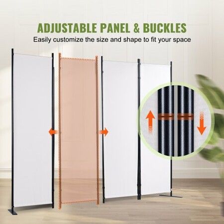 Room Divider, 88×67.5inch Room Dividers and Folding Privacy Screens (4-panel), Fabric Partition Room Dividers for Office, Bedroom, Dining Room, Study, Freestanding, White