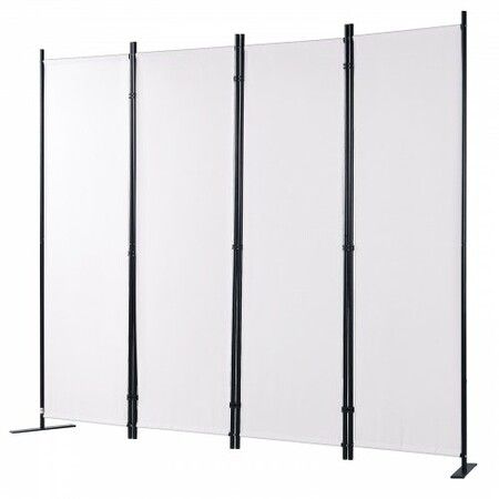 Room Divider, 88×67.5inch Room Dividers and Folding Privacy Screens (4-panel), Fabric Partition Room Dividers for Office, Bedroom, Dining Room, Study, Freestanding, White