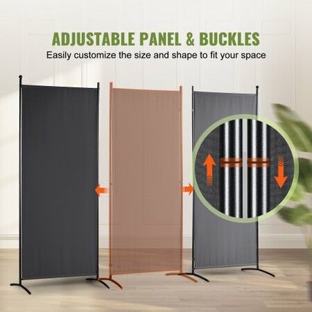 Room Divider, 102×71inch Room Dividers and Folding Privacy Screens (3-panel), Fabric Partition Room Dividers for Office, Bedroom, Dining Room, Study, Freestanding, Dark Gray