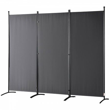 Room Divider, 102×71inch Room Dividers and Folding Privacy Screens (3-panel), Fabric Partition Room Dividers for Office, Bedroom, Dining Room, Study, Freestanding, Dark Gray