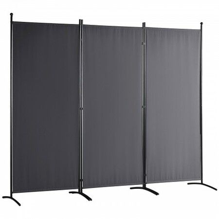 Room Divider, 102×71inch Room Dividers and Folding Privacy Screens (3-panel), Fabric Partition Room Dividers for Office, Bedroom, Dining Room, Study, Freestanding, Dark Gray