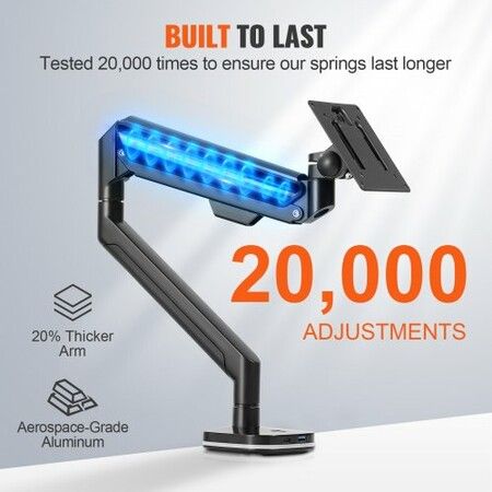 Single Monitor Mount, Supports 13"-35"锛?30-889 mm锛塖creen, Fully Adjustable Gas Spring Monitor Arm, Holds up to 12 kg, Computer Monitor Stand Holder with C-Clamp/Grommet Mounting Base, VESA Mount Bracket