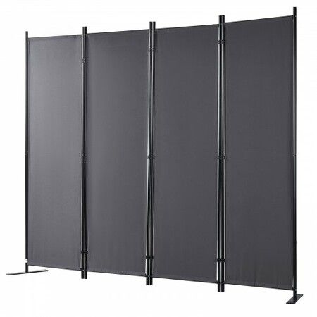 Room Divider 4-Panel Folding Privacy Screen 88×67.5inch Dark Gray