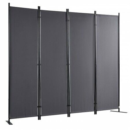 Room Divider 4-Panel Folding Privacy Screen 88×67.5inch Dark Gray