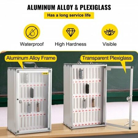 Cell Phones Storage Cabinet Clear Pocket Chart Storage Locker Box 36 Slots