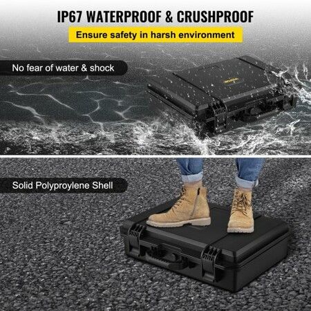 IP67 Waterproof Hard Case 39.6 cm Hard Carrying Case w/ Foam Insert